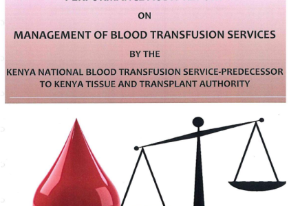 BLOOD SUPPLY CHAIN IN KENYA,Auditor general report