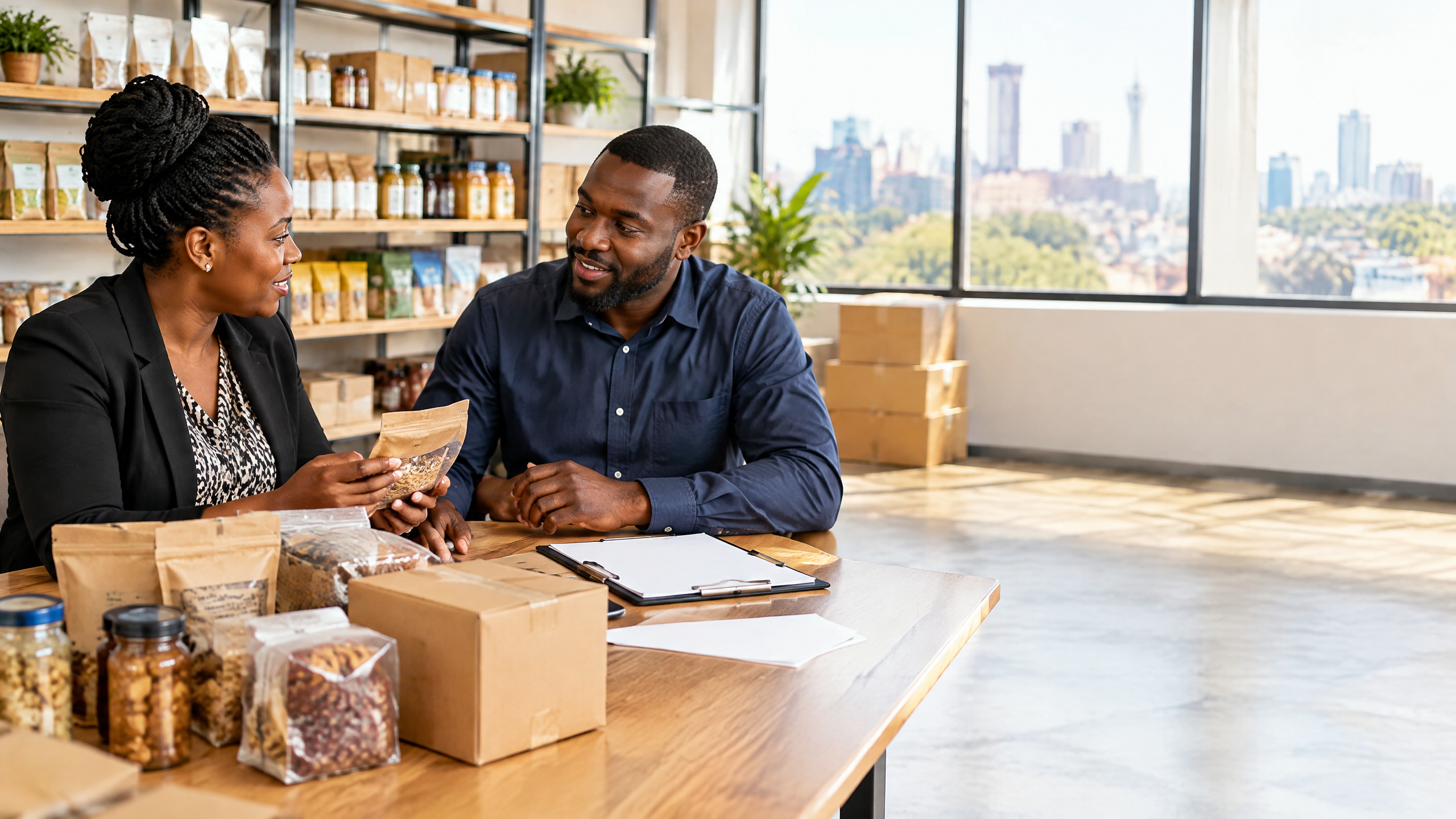 Kenyan buyer and supplier comparing RFQ offers on a procurement marketplace